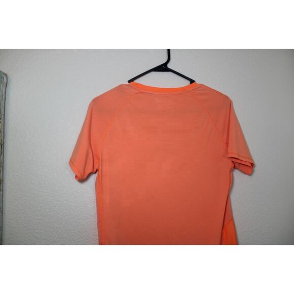 UNDER ARMOUR Women’s Medium Polyester T-Shirt, Orange heatgear Tee - Picture 8 of 9